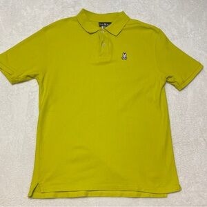 Psycho Bunny Chartreuse Lime Green Shirt Sleeve Pima Cotton Polo Shirt Men's 7